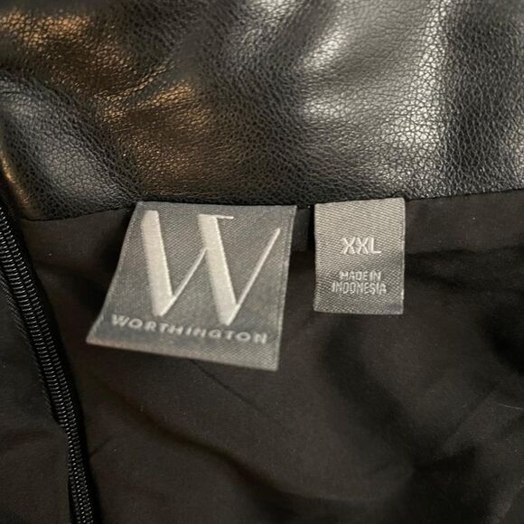 WORTHINGTON Vegan Leather Black Lined Pencil Skirt, NWT! Size XXL - Picture 3 of 5